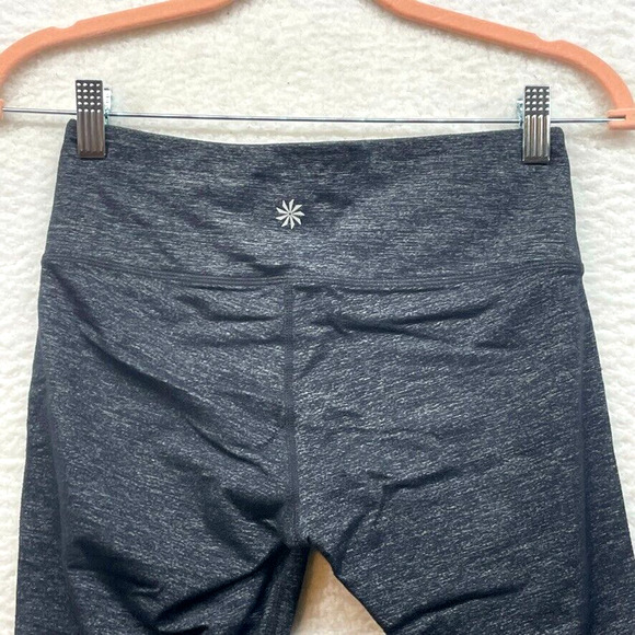 Athleta Chaturanga Leggings Womens XS Gray Odyssey Crop Gym Workout Running Yoga - Picture 6 of 11